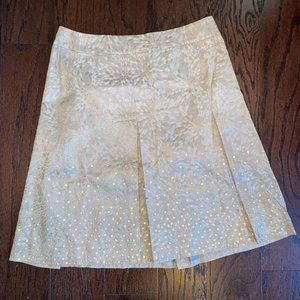 ANN TAYLOR Women's Silk Blend Metallic Sequin Pleated Skirt Size 10